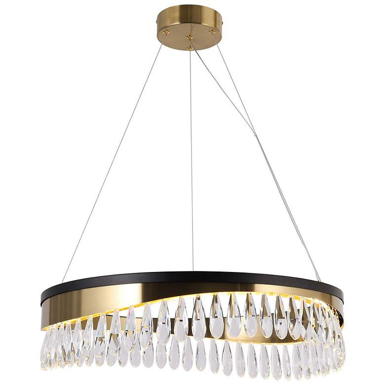 Image 4 Flamgo 1-Light Gold Black Crystal LED Chandelier more views