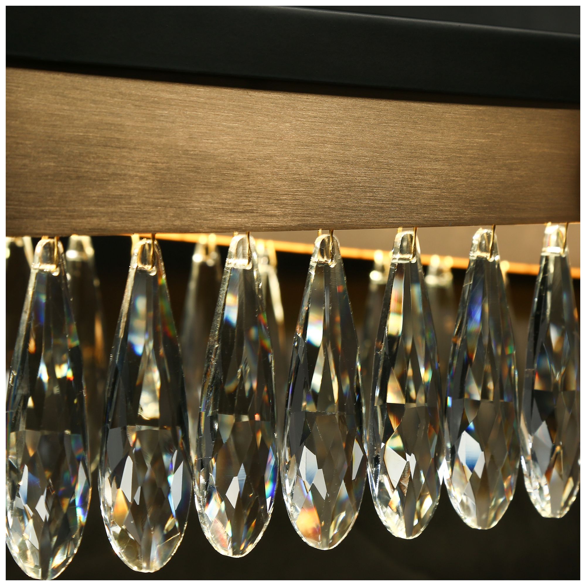 Image 3 Flamgo 1-Light Gold Black Crystal LED Island Chandelier - Made to Order more views