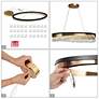 5_Flamgo 1-Light Gold Black Crystal LED Island Chandelier more views