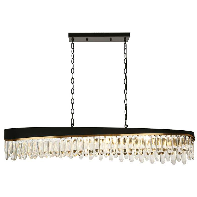 Image 1 Flamgo 10-Light Gold Black Crystal Island Chandelier