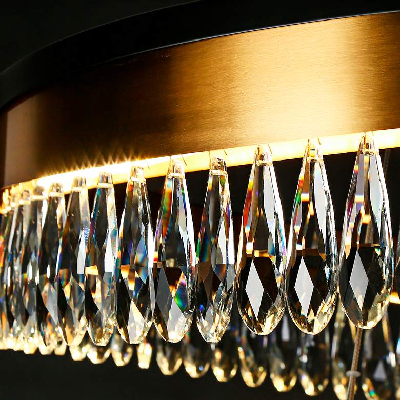 Image 4 Flamgo 31 1/2" Wide Brass and Crystal 2-Tier LED Chandelier more views