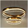 6_Flamgo 31 1/2" Wide Brass and Crystal 2-Tier LED Chandelier more views