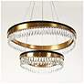 7_Flamgo 31 1/2" Wide Brass and Crystal 2-Tier LED Chandelier more views