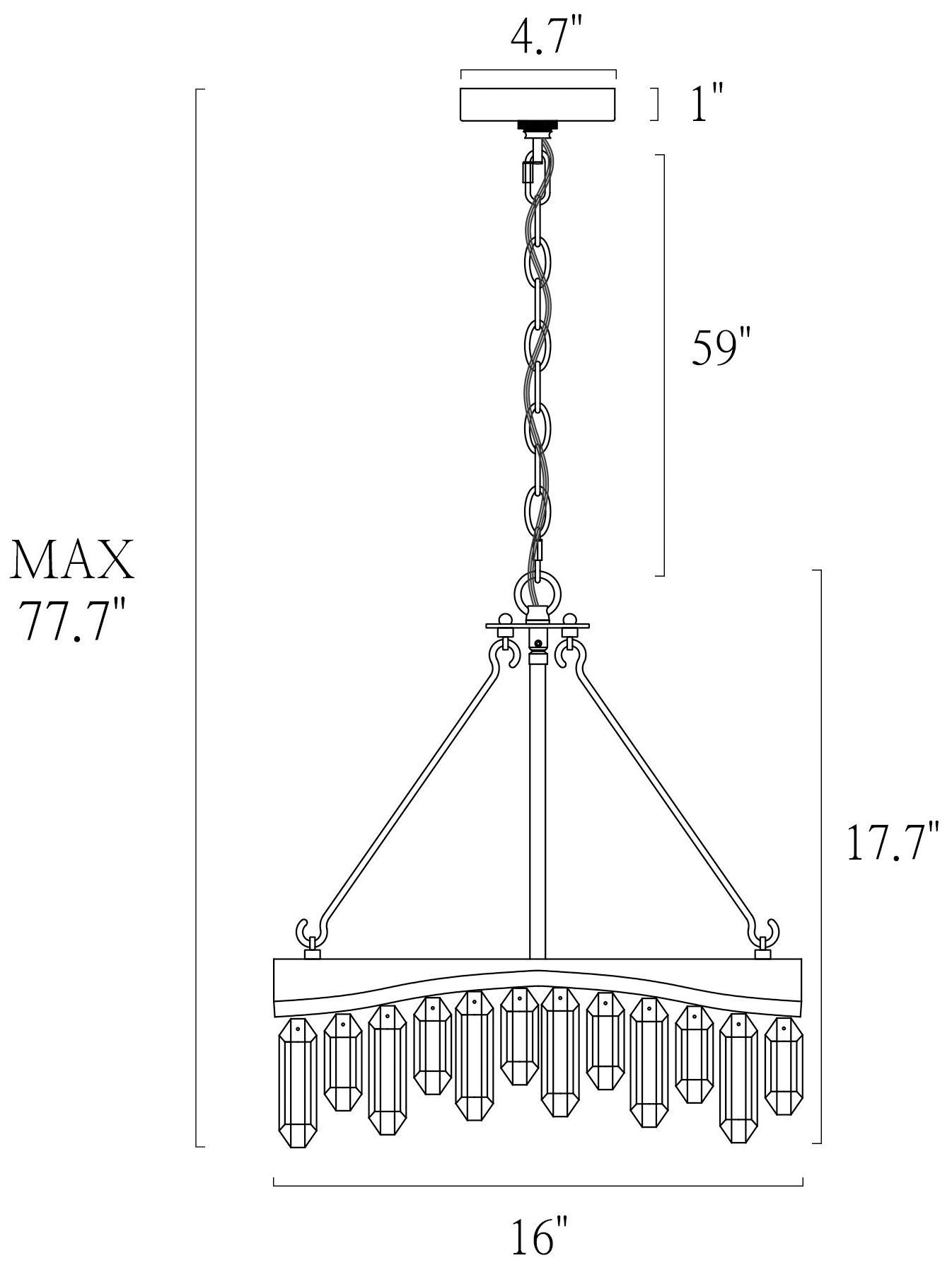 Image 3 Flamgo 4-Light Gold Black Drum Crystal Chandelier more views