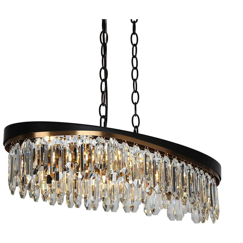 Image 1 Flamgo 6-Light Gold Black Crystal Island Chandelier