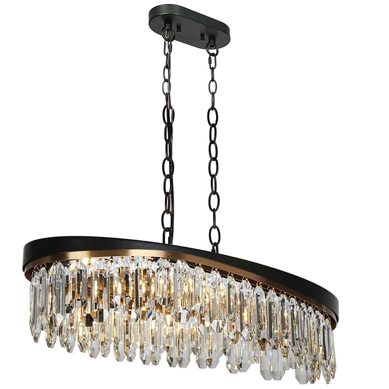 Image 5 Flamgo 6-Light Gold Black Crystal Island Chandelier more views