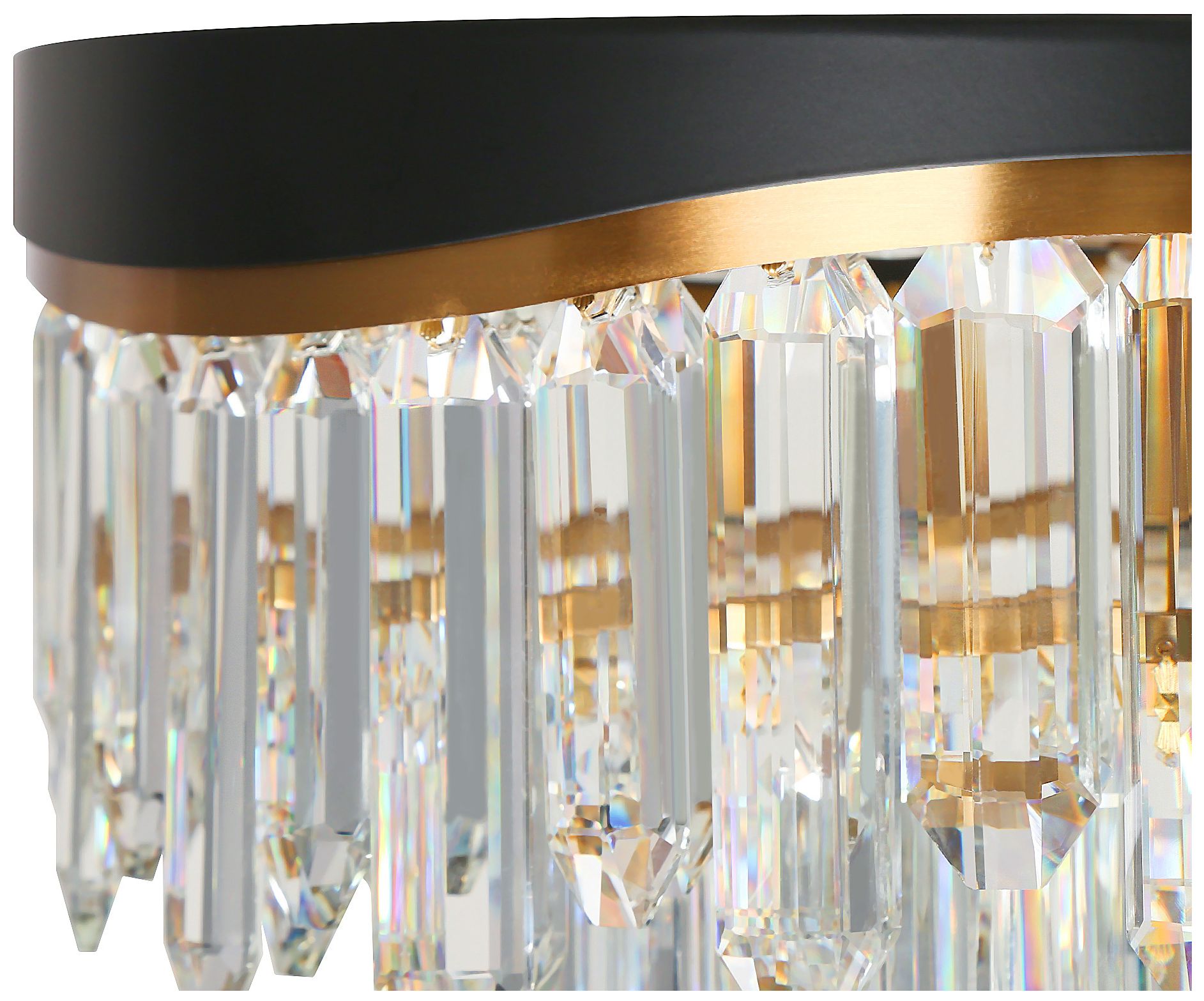 Image 4 Flamgo 9-Light Gold Black Drum Crystal Chandelier - Made to Order more views