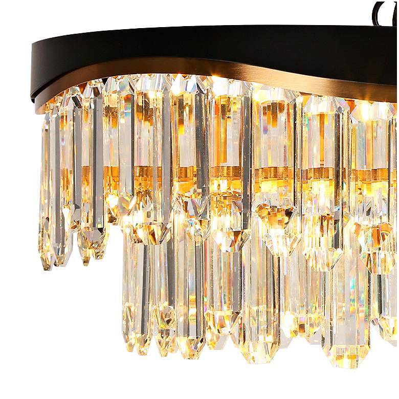 Image 2 Flamgo 9-Light Gold Black Drum Crystal Chandelier more views