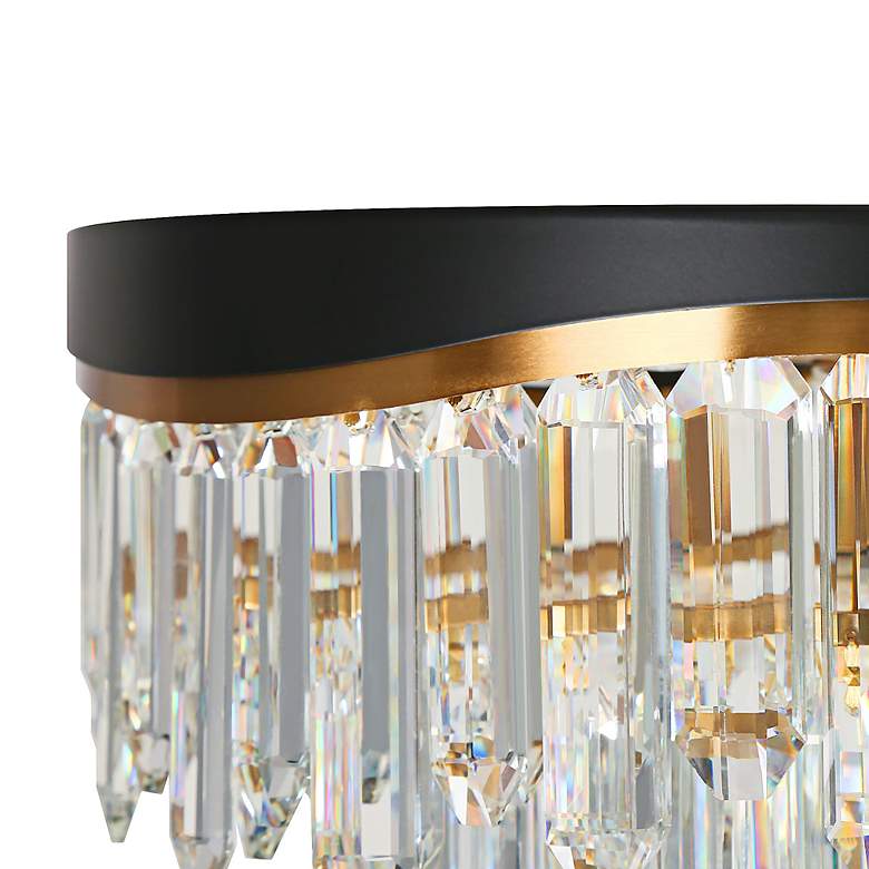 Image 4 Flamgo 9-Light Gold Black Drum Crystal Chandelier more views