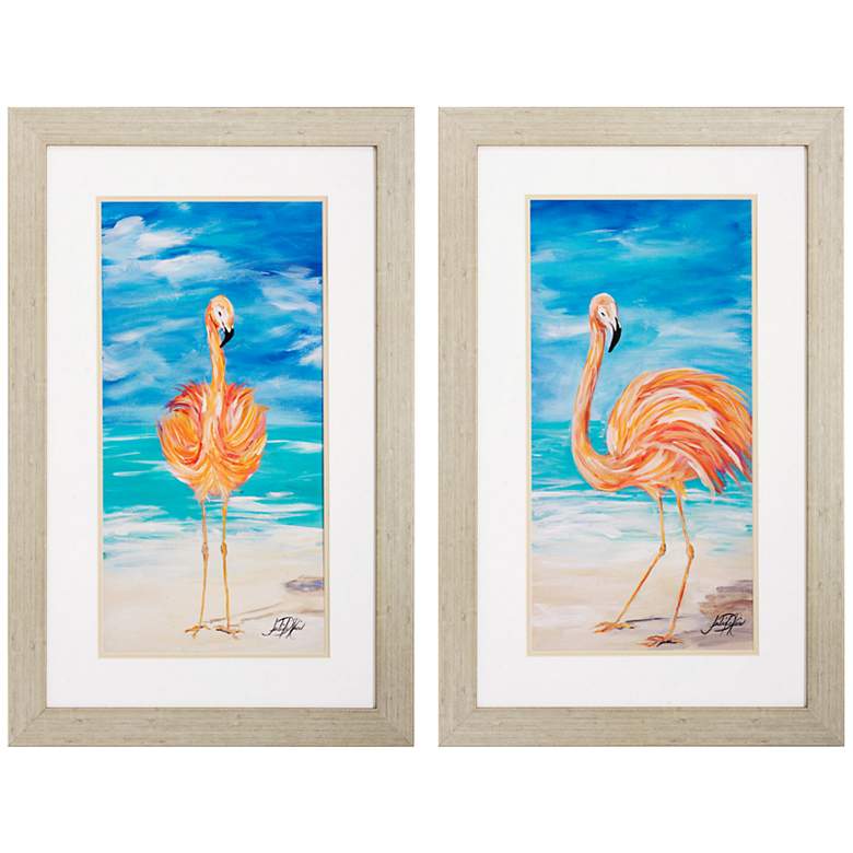 Image 1 Flamingo 34 inch High 2-Piece Wall Art Set