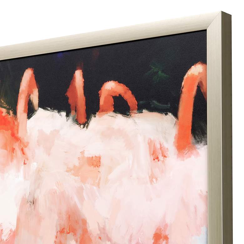 Image 3 Flamingo Dance 43 inch Square Giclee Framed Canvas Wall Art more views
