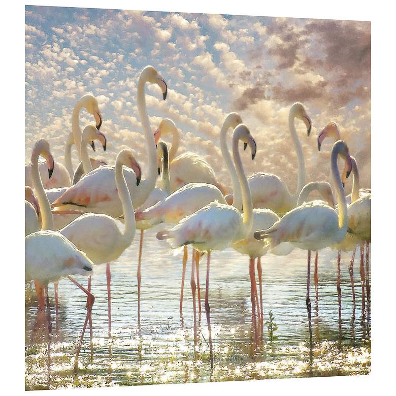 Image 3 Flamingo Flair 38" Square Frameless Printed Glass Wall Art more views