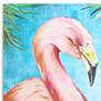 Flamingo Hot Tropics I 34"H Giclee Canvas Framed Wall Art