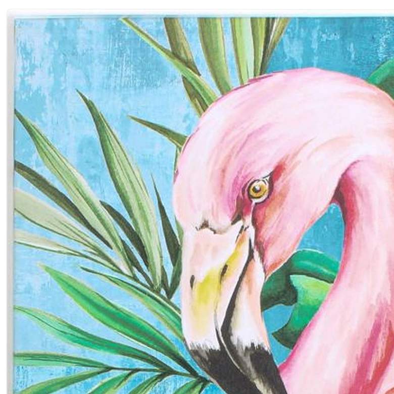 Image 2 Flamingo Hot Tropics II 34"H Giclee Canvas Framed Wall Art more views