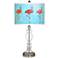 Flamingo Shade Giclee Apothecary Clear Glass Table Lamp