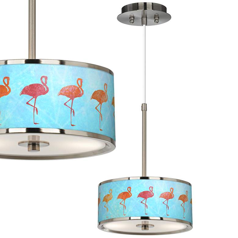 Image 1 Flamingo Shade Giclee Glow 10 1/4 inch Wide Pendant Light