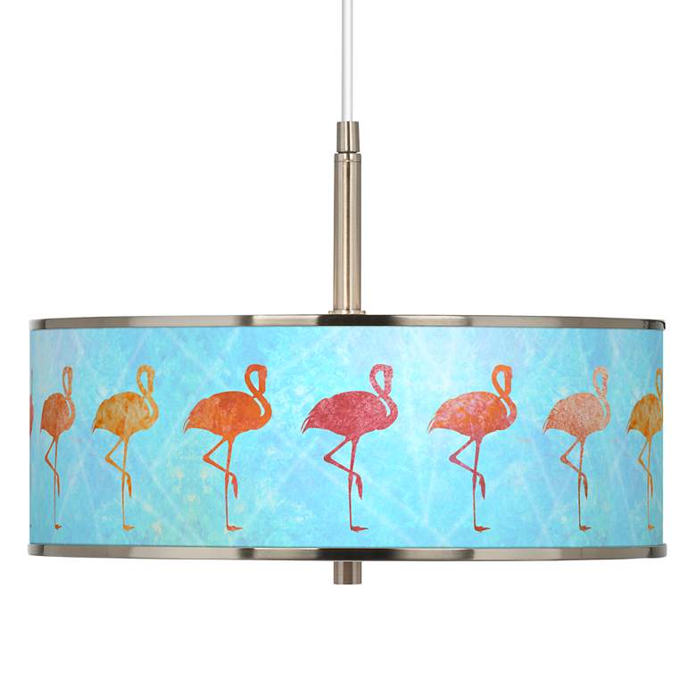Image 1 Flamingo Shade Giclee Glow 16 inch Wide Pendant Light