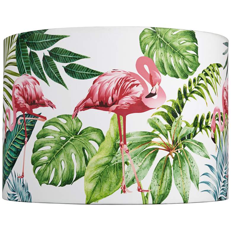Image 1 Flamingo with Palms Lamp Shade 14x14x10 (Spider)