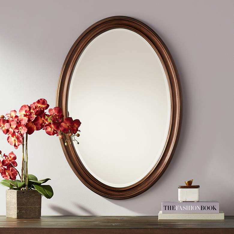 Image 1 Flanders Bronze 23 1/2 inch x 34 inch Oval Wall Mirror