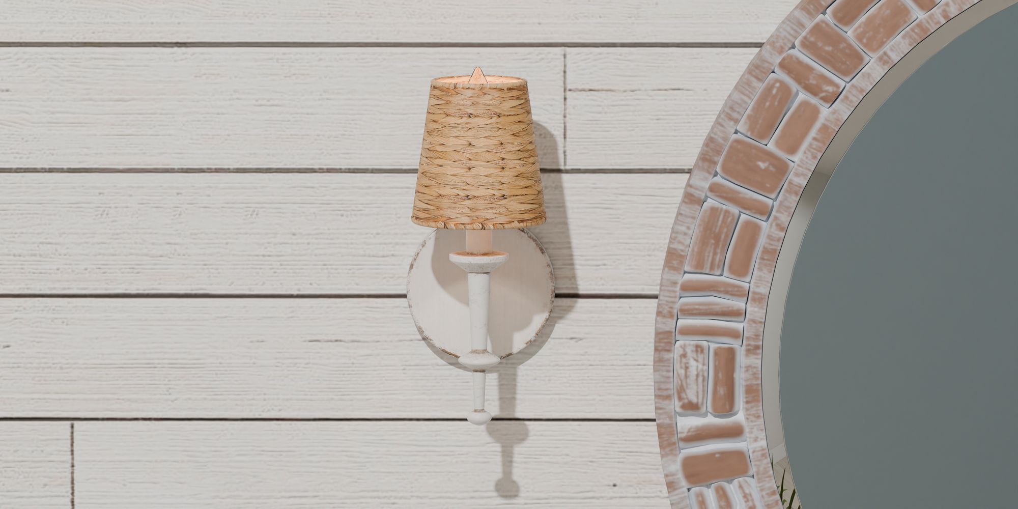 Flannery 1-Light Antique White Wall Sconce