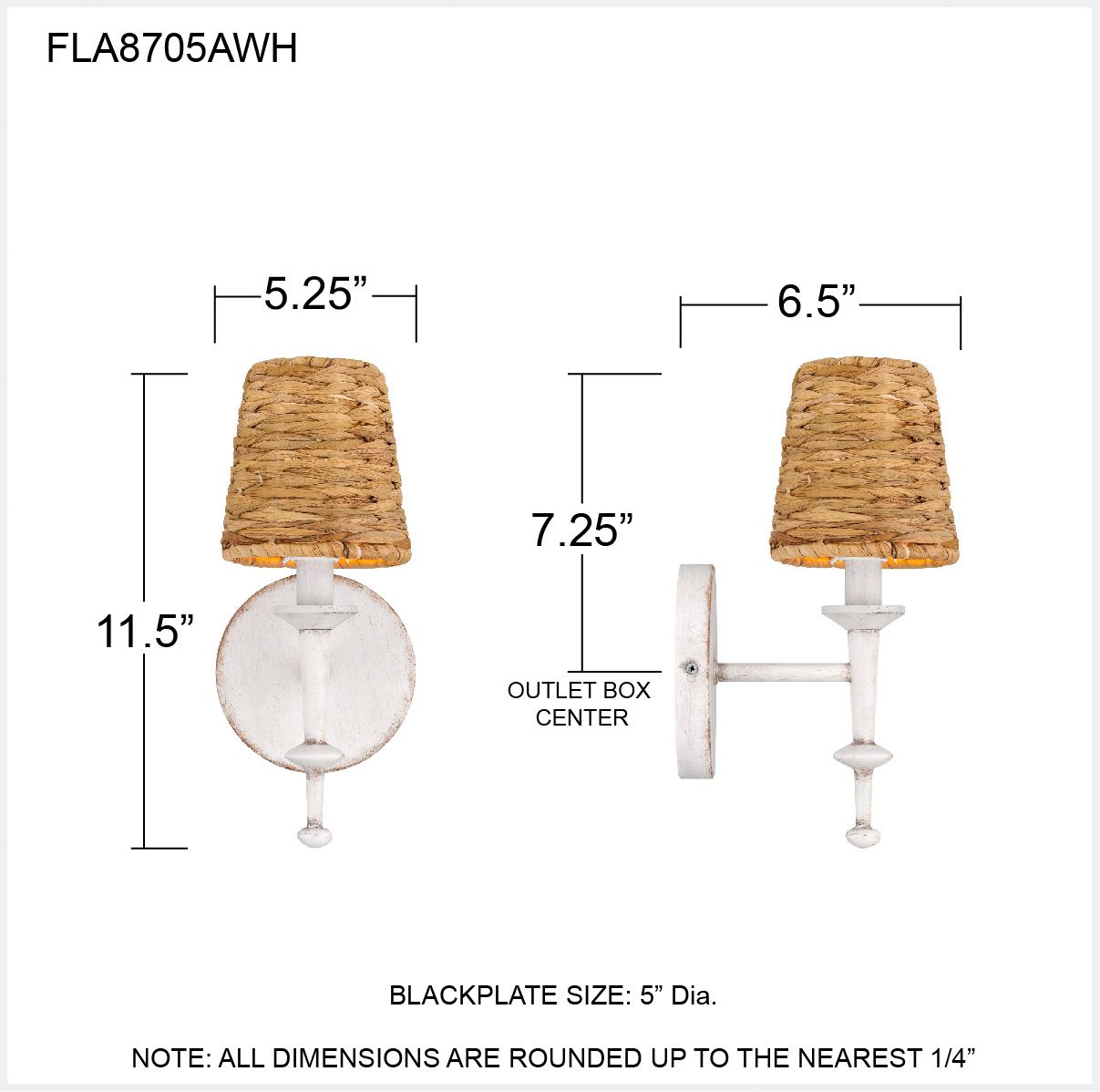 Flannery 1-Light Antique White Wall Sconce