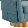 Flapper Bluestone Velvet Swivel Armchair