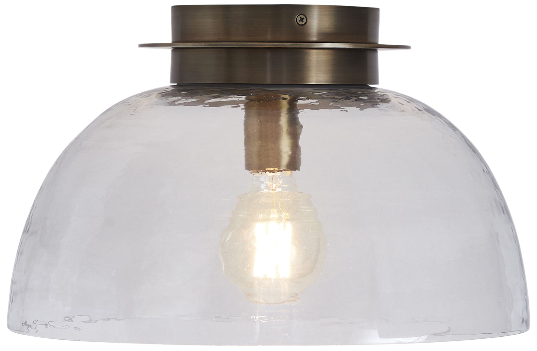 Image 5 Flare 11" 1-Light Flush Mount, Aged Brass more views
