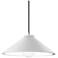 Flare 11.75" Wide Gloss White and Brushed Nickel Pendant with Black Co