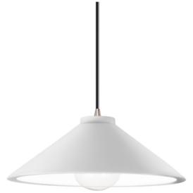 Flare 11.75" Wide Gloss White and Brushed Nickel Pendant with Black Co Flare 11.75" Wide Gloss White and Brushed Nickel Pendant with Black Co