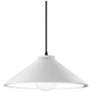 Flare 11.75" Wide Gloss White and Matte Black Pendant with Black Cord