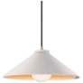 Flare 11.75" Wide Matte White with Champagne Gold Pendant with Black C