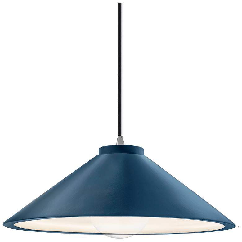 Image 1 Flare 11.75" Wide Midnight Sky and Brushed Nickel Pendant with Black C