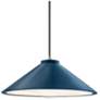 Flare 11.75" Wide Midnight Sky and Brushed Nickel Pendant with Black C