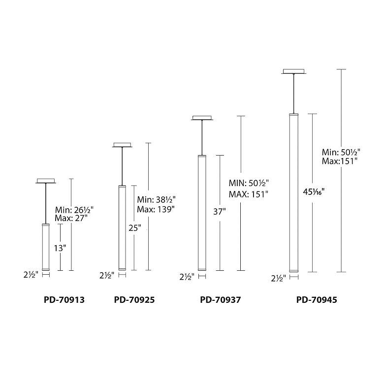 Image 2 Flare 25.06"H x 2.44"W 1-Light Linear Pendant in Black more views