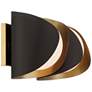 2_Flare 8"H Dark Bronze and Legacy Brass 2-Light Wall Sconce more views