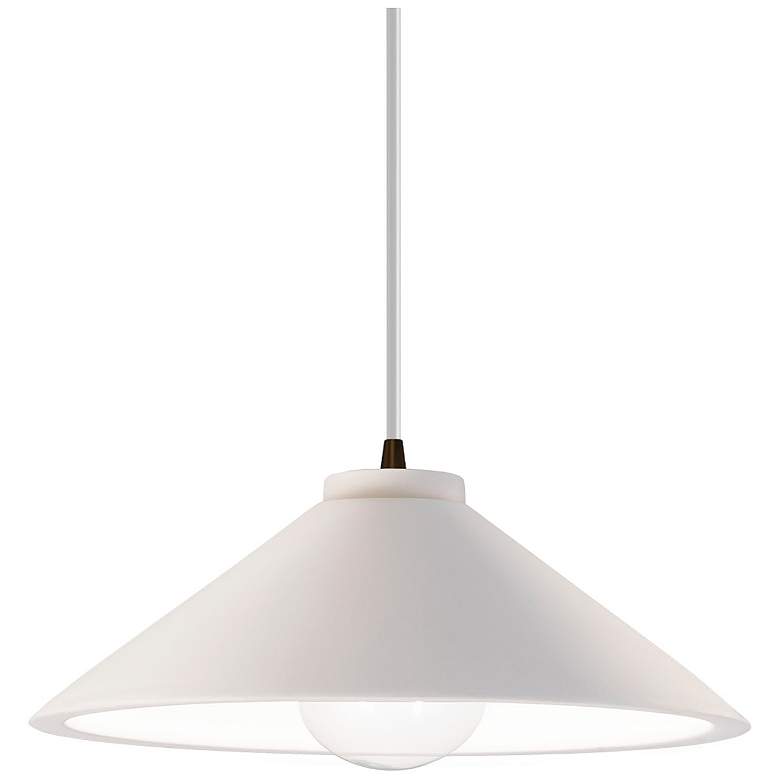Image 1 Flare LED Pendant - Bisque - Dark Bronze - White Cord