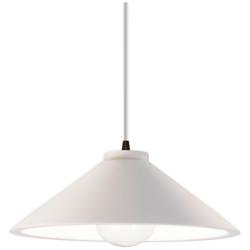 Flare LED Pendant - Bisque - Dark Bronze - White Cord