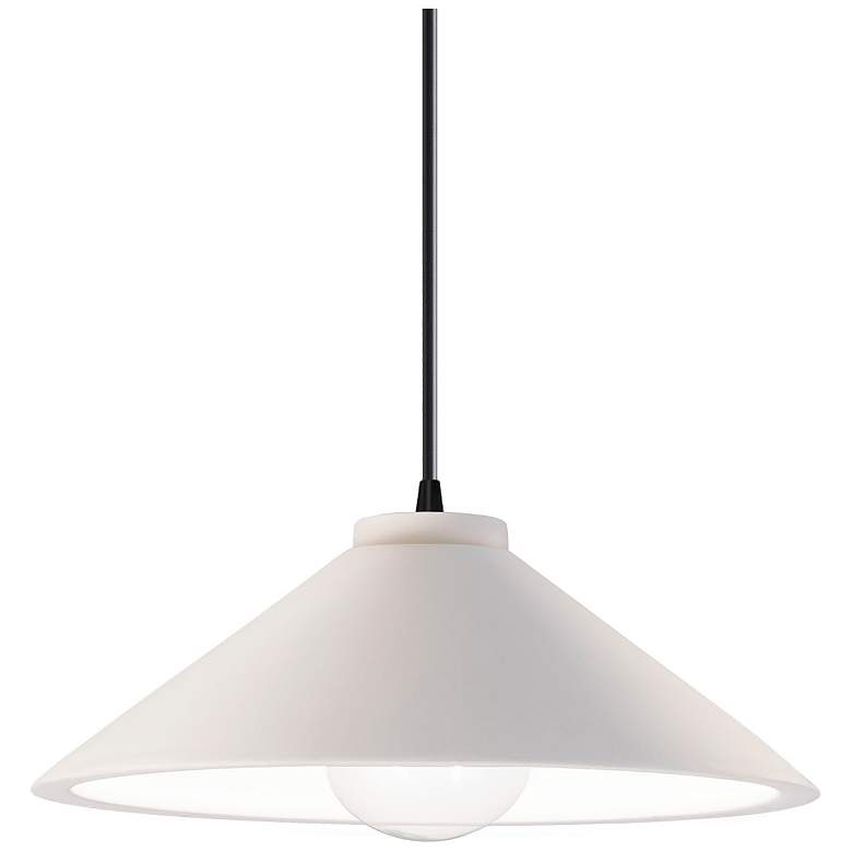 Image 1 Flare LED Pendant - Bisque - Matte Black - Black Cord