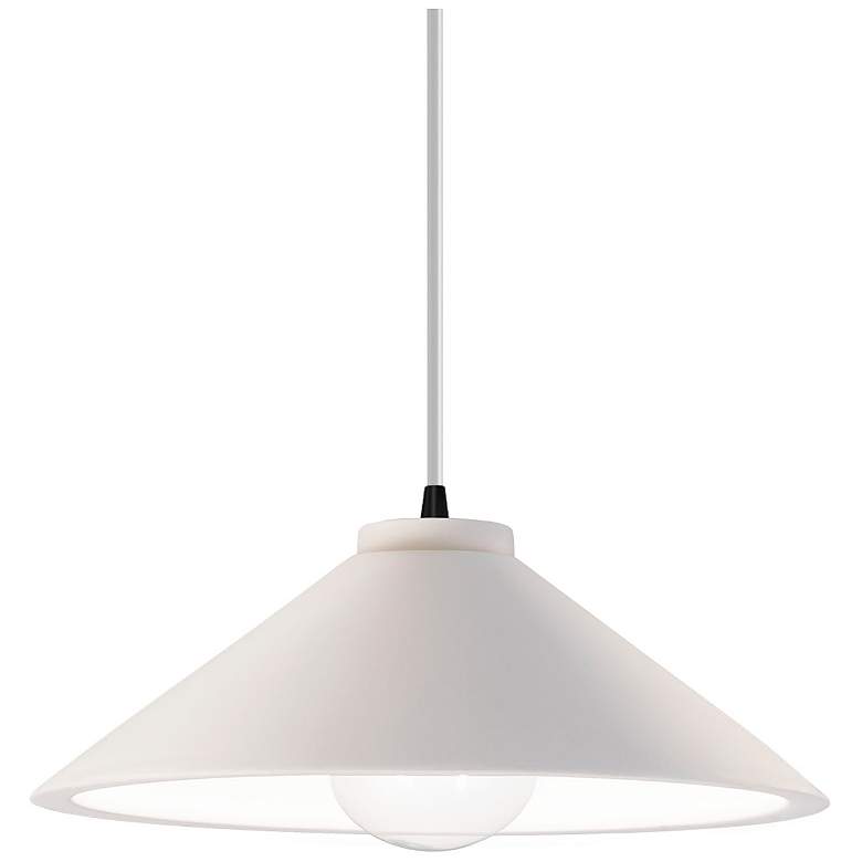 Image 1 Flare LED Pendant - Bisque - Matte Black - White Cord