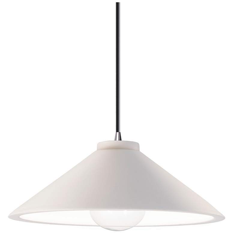 Image 1 Flare LED Pendant - Bisque - Polished Chrome - Black Cord