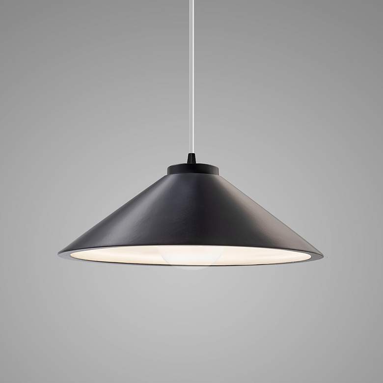 Image 3 Flare LED Pendant - Carbon Black - Matte Black - White Cord more views