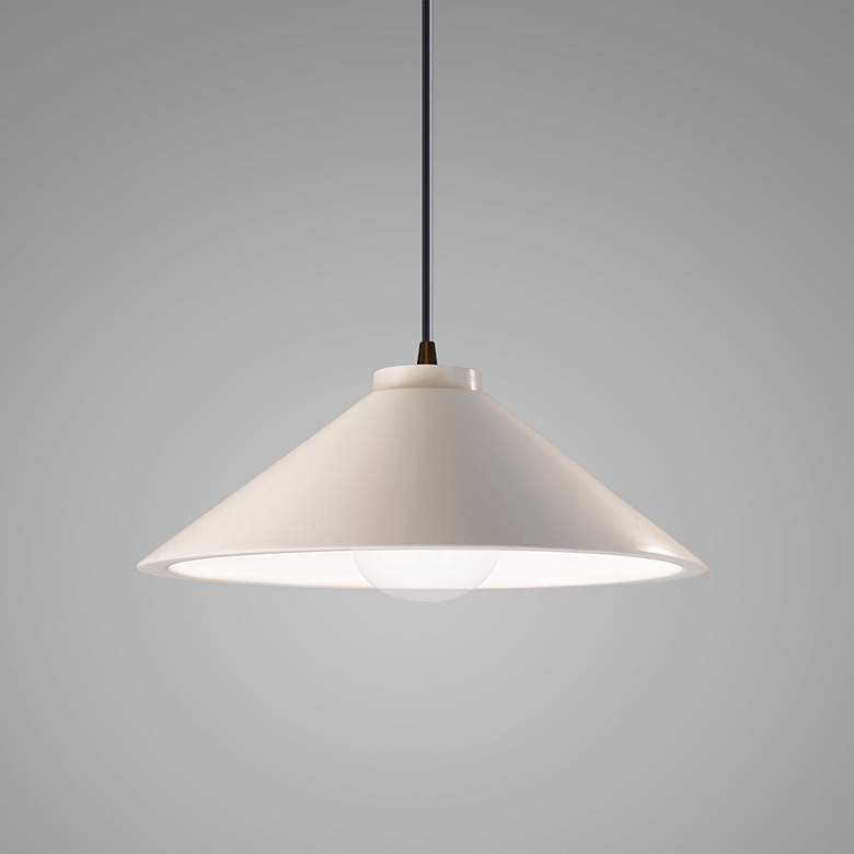 Image 3 Flare LED Pendant - Matte White - Dark Bronze - Black Cord more views