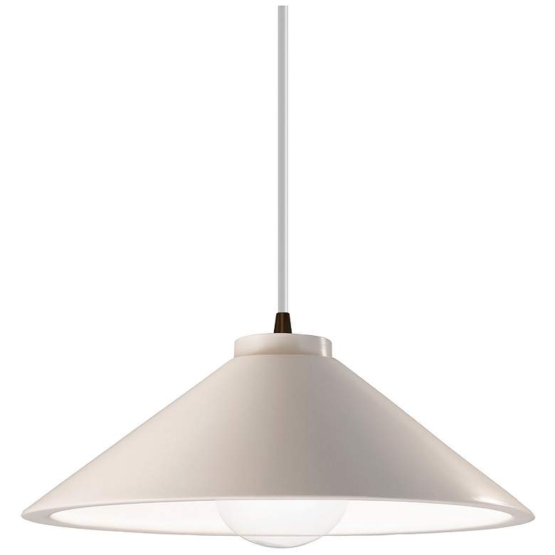 Image 1 Flare LED Pendant - Matte White - Dark Bronze - White Cord