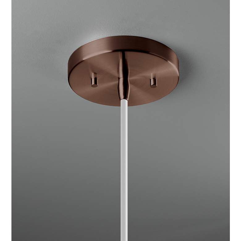 Image 4 Flare LED Pendant - Matte White - Dark Bronze - White Cord more views