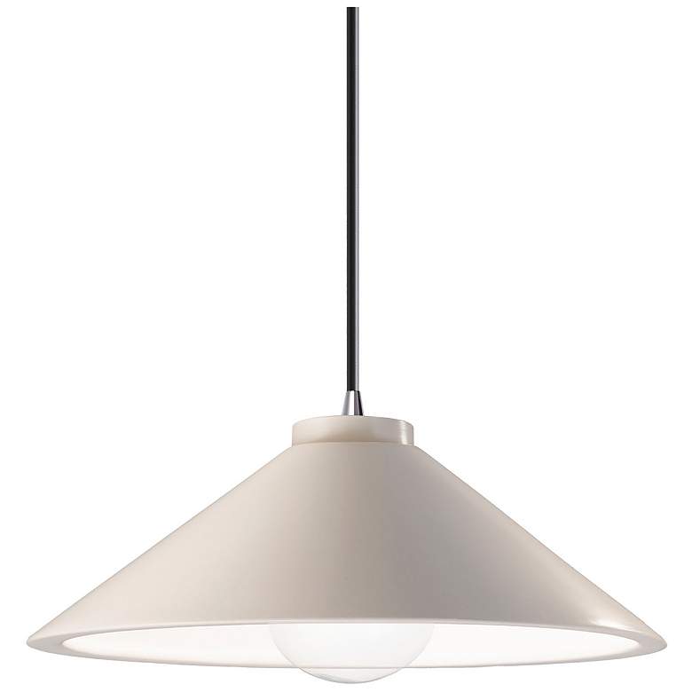 Image 1 Flare LED Pendant - Matte White - Polished Chrome - Black Cord