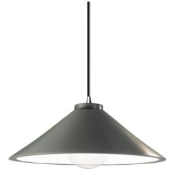Flare LED Pendant - Pewter Green - Polished Chrome - Black Cord