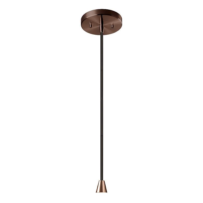Image 2 Flare Pendant - Bisque - Dark Bronze - Black Cord more views