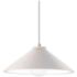 Flare Pendant - Bisque - Polished Chrome - White Cord