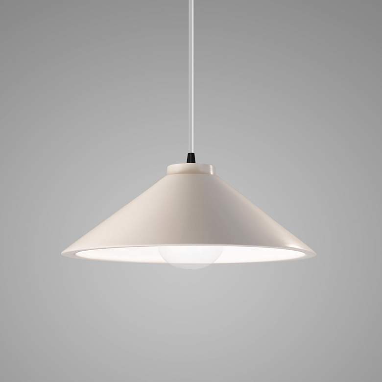 Image 3 Flare Pendant - Matte White - Matte Black - White Cord more views