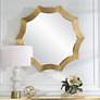 2_Flare Plated Brushed Brass 40" x 42" Scalloped Wall Mirror